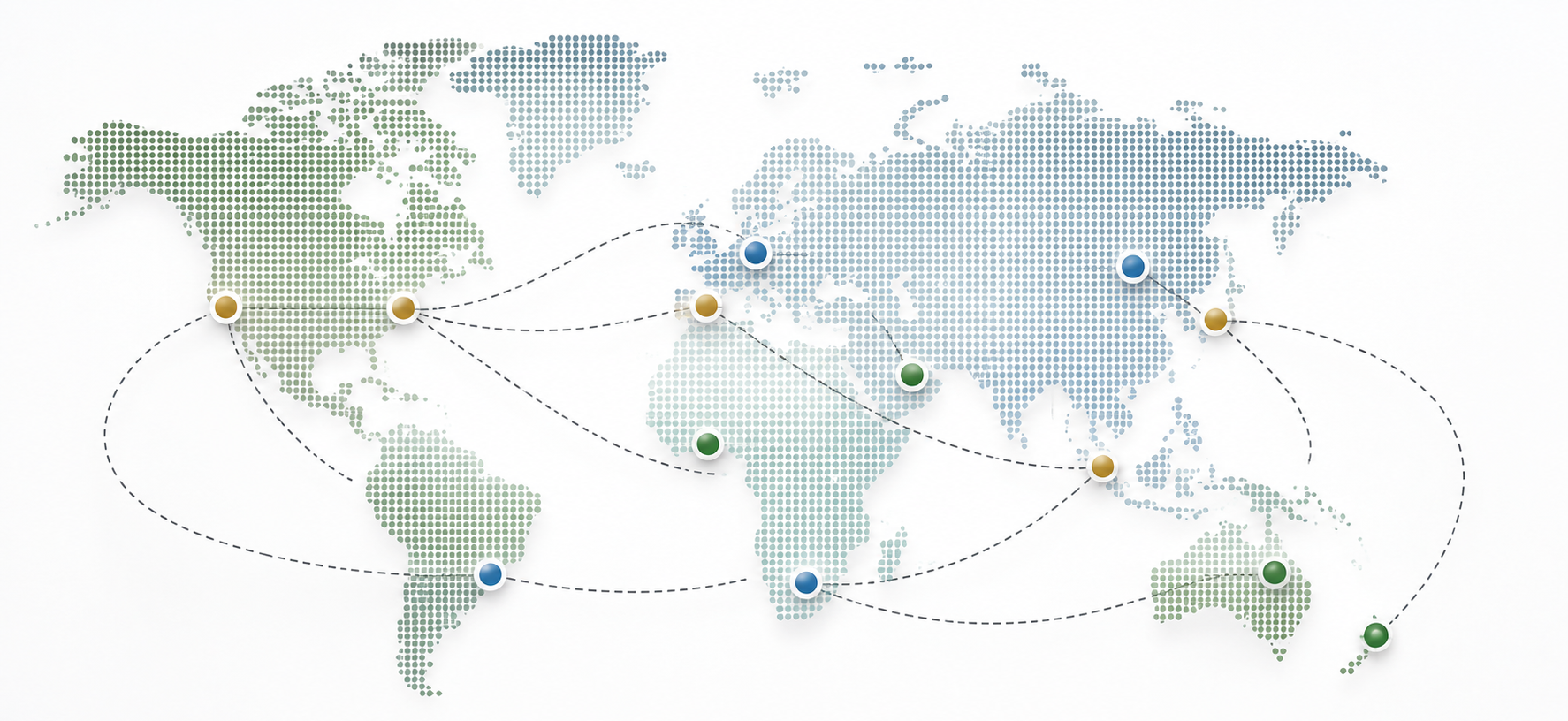 Global commodity producing regions, consumption markets, trading hubs and major shipping routes